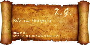 Kása Gergely névjegykártya